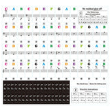 Transparent detachable music decal notes piano keyboard stickers 54/61 or 88-key