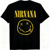 New Nirvana rock band men's 100%cotton T-shirt hip-hop style Men's and Women's oversized Y2K Tee Casual Loose Outdoor Street