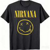 New Nirvana rock band men's 100%cotton T-shirt hip-hop style Men's and Women's oversized Y2K Tee Casual Loose Outdoor Street