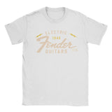 Men's Fender Jimi Hendrix Electric Guitar T-Shirts Pure Cotton Tees Streetwear Short Sleeve T Shirt O Neck Fashion Loose Tshirt