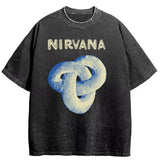 Nirvana rock band men's Retro cotton Washed Tee In Utero album man Women's oversized Y2K distress Tshirt Casual Loose streetwear