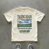 Talking Heads Graphic T-Shirt This Must Be The Place Lyric Tee 70s Rock Inspired Shirt Clothing Graphic Short Sleeve Men Women