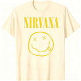 New Nirvana rock band men's 100%cotton T-shirt hip-hop style Men's and Women's oversized Y2K Tee Casual Loose Outdoor Street