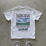 Talking Heads Graphic T-Shirt This Must Be The Place Lyric Tee 70s Rock Inspired Shirt Clothing Graphic Short Sleeve Men Women