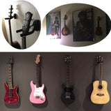 Guitar Wall Mount - 6 Pieces - Guitar Wall Holder - Guitar Stand - Guitar Hanger - Wall Bracket - Black Guitar Stand with Screws - Hook - Easy to Install - Adjustable - Suitable for All Sizes of Guitars, Bass, Mandolin, Banjo, Ukulele