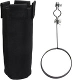 Biaungdo Drum Stick Holder for Drum Set, Removable Nylon Drumstick Bag Holder with Clamp-On Lockable Aluminum Clamp for Drumsticks Mallets, Up to 10 Pairs of Sticks