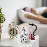 Mug Music Note Tea Coffee Milk Ceramic Guitar Music Cup Mug Gifts for Guitar Players Musicians,Music Lover Gift for Women,Men,Red