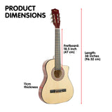 Karrera 38in Cutaway Acoustic Guitar with guitar bag - Natural