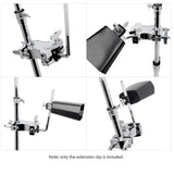Drum Set Tom Clamp Extension Clip Adjustable Anti-Slip For Drum Kit Expansion