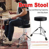 Adjustable Height Drum Throne Sturdy Stool For Jazz Drums Universal Use All Ages