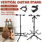 2/3Head Guitar Stand with Height Adjustment Foldable Holder Guitar Stand Bass - Three-vertical type