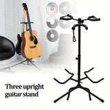 2/3Head Guitar Stand with Height Adjustment Foldable Holder Guitar Stand Bass - Three-vertical type